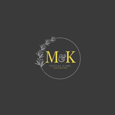 Botanik Elementlerle MK İlk Logo Şablonları