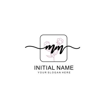 Marka ve Kimlik için Güzellik Çiçeği MM İlk Logoları