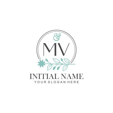 Botanik Elementlerle MV İlk Logo Şablonları