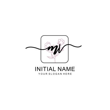 Marka ve Kimlik için Güzellik Çiçeği MV İlk Logoları