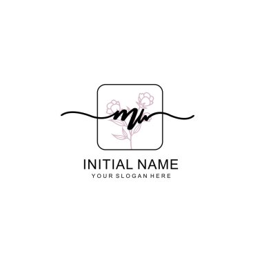 Marka ve Kimlik için Güzellik Çiçeği MW İlk Logoları