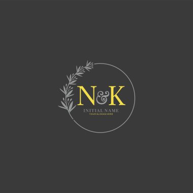 Botanik Elementlerle NK İlk Logo Şablonları