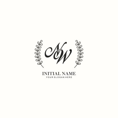 Botanik Elementlerle NW İlk Logo Şablonları