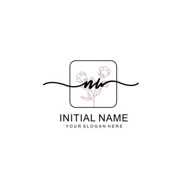 Marka ve Kimlik için Güzellik Çiçeği NW İlk Logoları