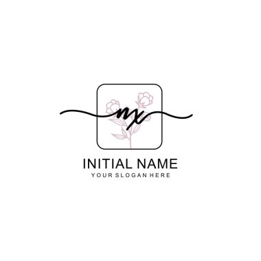 Marka ve Kimlik için Güzellik Çiçeği NX İlk Logoları