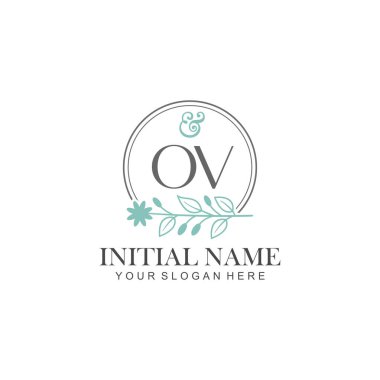 Botanik Elementlerle OV İlk Logo Şablonları