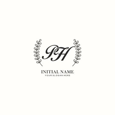 Botanik Elementlerle PH İlk Logo Şablonları