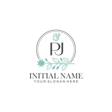 Botanik Elementlerle PJ İlk Logo Şablonları