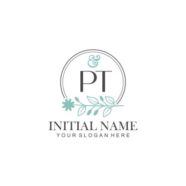 Botanik Elementlerle PT İlk Logo Şablonları