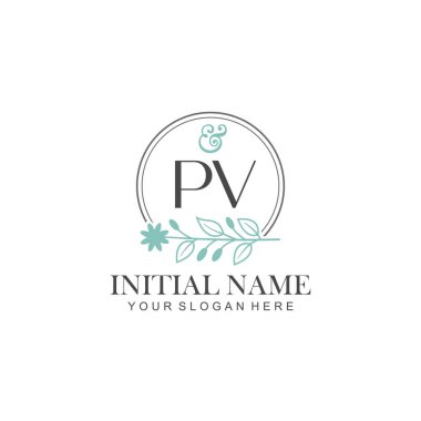 Botanik Elementlerle PV İlk Logo Şablonları