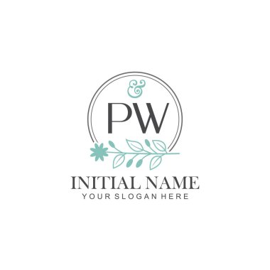 Botanik Elementlerle PW İlk Logo Şablonları