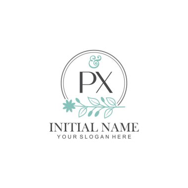 Botanik Elementlerle PX İlk Logo Şablonları