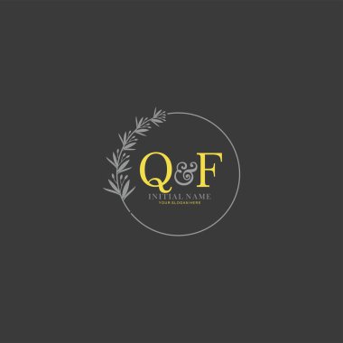 Botanik Elementlerle QF İlk Logo Şablonları