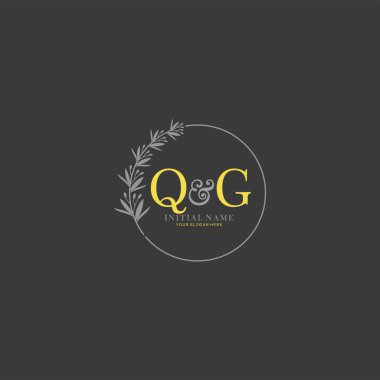 Botanik Elementlerle QG İlk Logo Şablonları