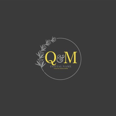Botanik Elementlerle QM İlk Logo Şablonları