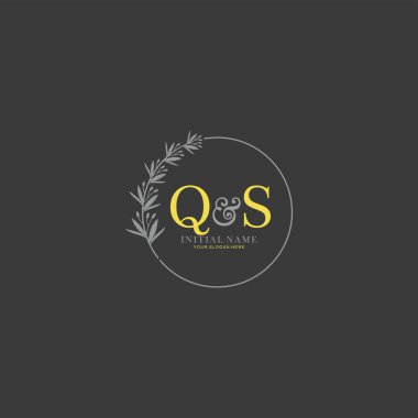 Botanik Elementlerle QS İlk Logo Şablonları