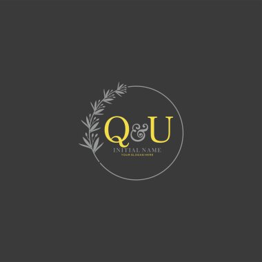 Botanik Elementlerle QU İlk Logo Şablonları