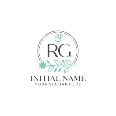 Botanik Elementlerle RG İlk Logo Şablonları