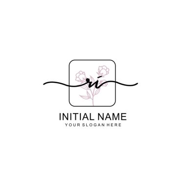Marka ve Kimlik için Güzellik Çiçeği RI İlk Logoları