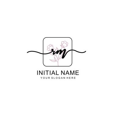 Marka ve Kimlik için Güzellik Çiçeği RM İlk Logoları