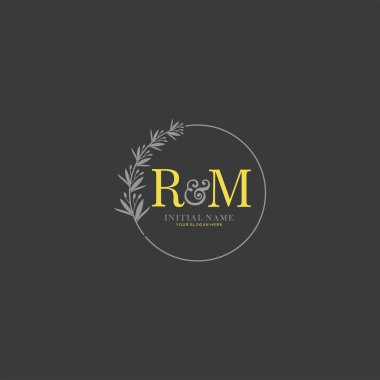 Botanik Elementlerle RM İlk Logo Şablonları