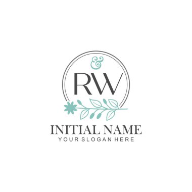 Botanik Elementlerle RW İlk Logo Şablonları