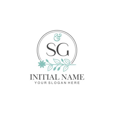 Botanik Elementlerle SG İlk Logo Şablonları