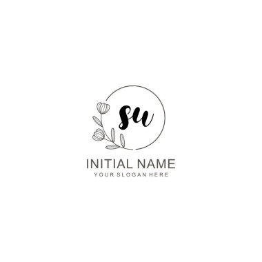 Çiçek ve Modern Tasarımlı Zarif SU Baş Logoları
