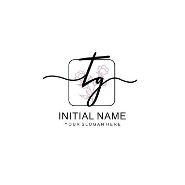 Marka ve Kimlik için Güzellik Çiçeği TG İlk Logoları