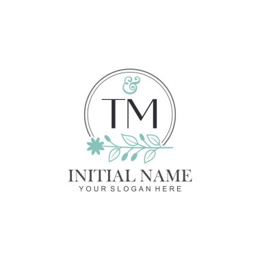 Botanik Elementlerle TM İlk Logo Şablonları