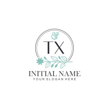 Botanik Elementlerle TX İlk Logo Şablonları