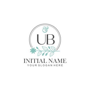 Botanik Elementlerle UB İlk Logo Şablonları