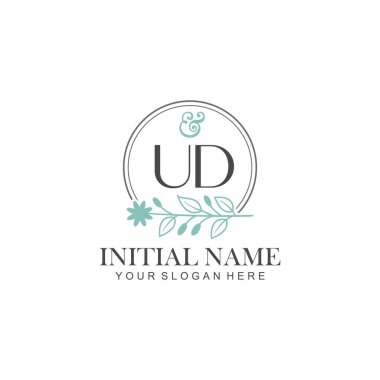 Botanik Elementlerle UD İlk Logo Şablonları