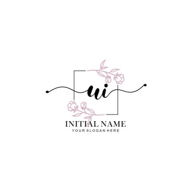 Markalaşma ve Kimlik için Güzellik Çiçeği UI İlk Logoları