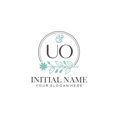 Botanik Elementlerle UO İlk Logo Şablonları