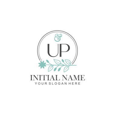 Botanik Elementlerle UP İlk Logo Şablonları