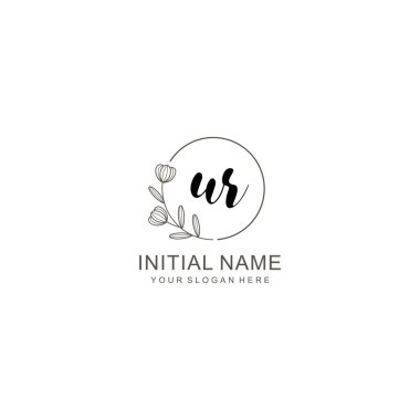 Floral ve Modern Tasarımlı Zarif UR Başlangıç Logoları