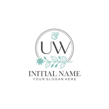 Botanik Elementlerle UW İlk Logo Şablonları