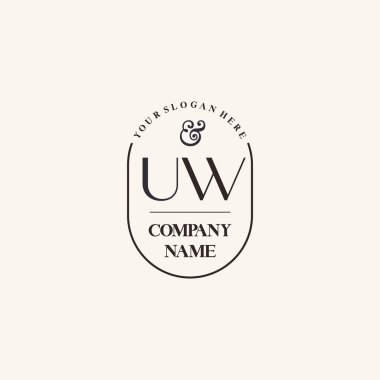 Çiçek ve Modern Tasarımlı Zarif UW Baş Logoları