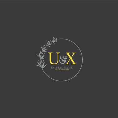 Botanik Elementlerle UX İlk Logo Şablonları