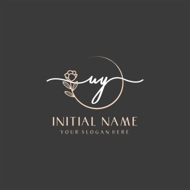 Marka ve Kimlik için Güzellik Çiçeği UY İlk Logoları