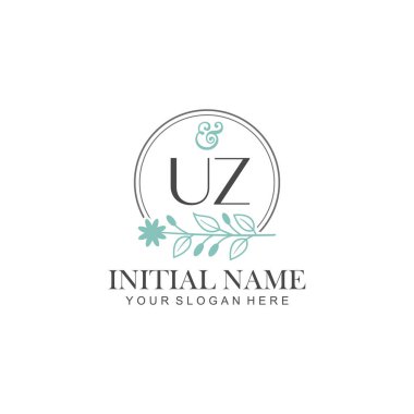 Botanik Elementlerle UZ İlk Logo Şablonları