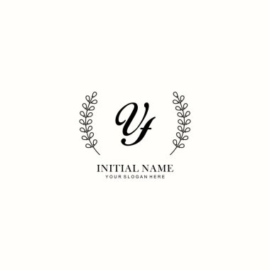 Botanik Elementlerle VF İlk Logo Şablonları