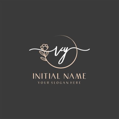 Marka ve Kimlik için Güzellik Çiçeği VY İlk Logoları
