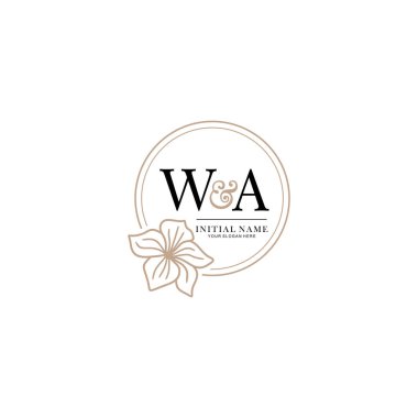 Çiçek ve Modern Tasarım ile Zarif WA Baş Logoları