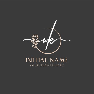 Marka ve Kimlik için Güzellik Çiçeği WK İlk Logoları
