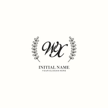 Botanik Elementlerle WX İlk Logo Şablonları