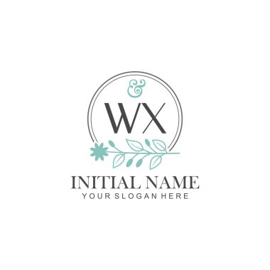 Botanik Elementlerle WX İlk Logo Şablonları