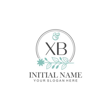 Botanik Elementlerle XB İlk Logo Şablonları