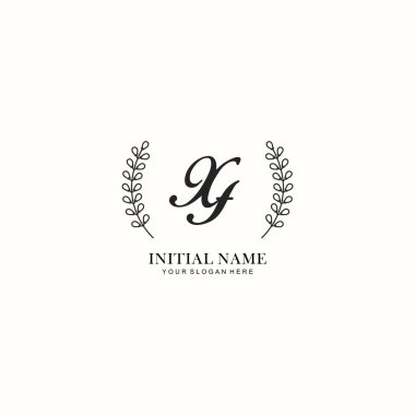 Botanik Elementlerle XF İlk Logo Şablonları